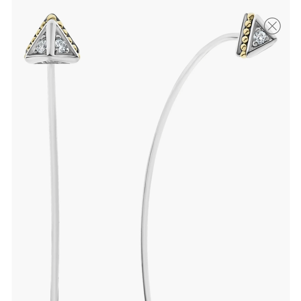 LAGOS Two-Tone Diamond Small Pyramid Threader Earrings